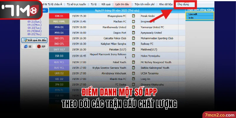 Điểm danh một số app theo dõi các trận đấu chất lượng